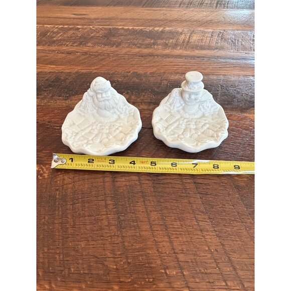 World Bazaar Santa & Snowman White Ceramic Candy/Soap Dish Set - Picture 12 of 14